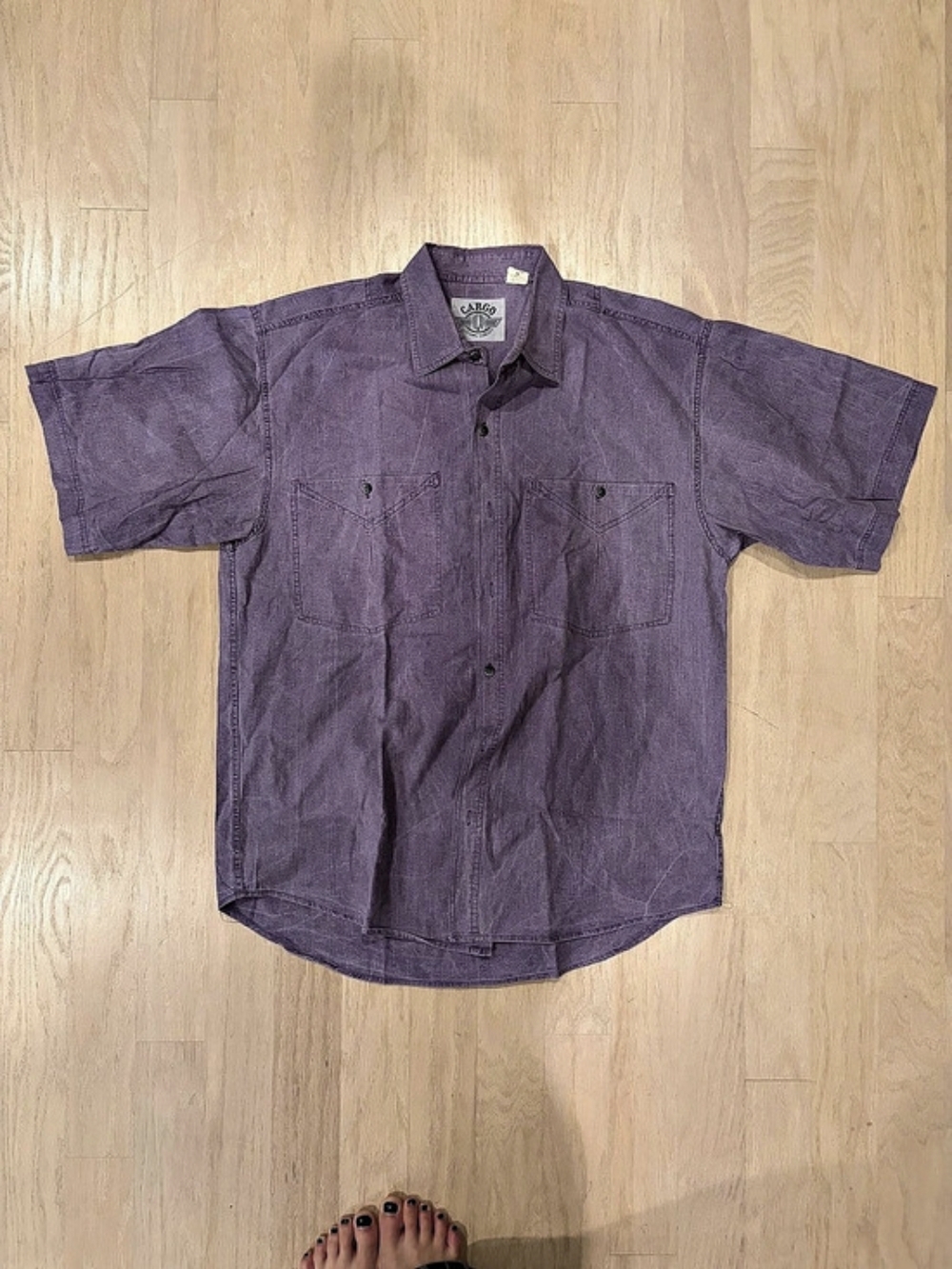 Purple Short Sleeve Button Down